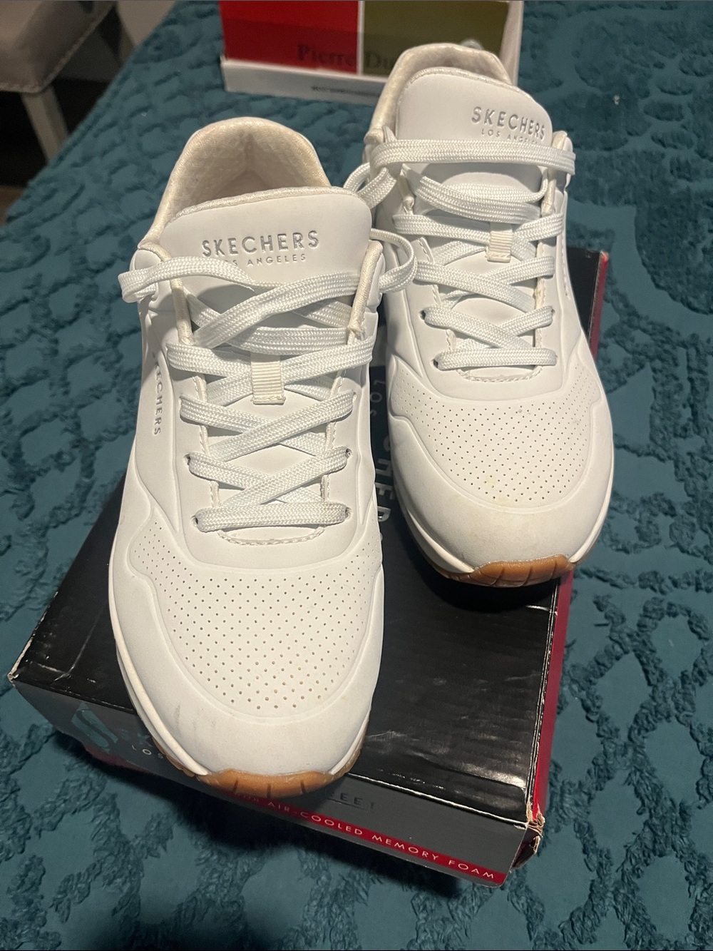 Skechers Women's White Sneakers with Gum-Tone Outsole